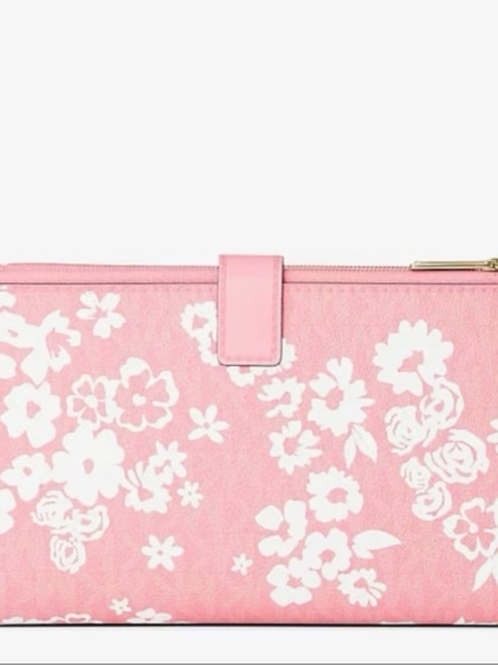 MICHAEL KORS Double Zip Printed Signature Logo Wristlet Wallet Carnation - Picture 4 of 12